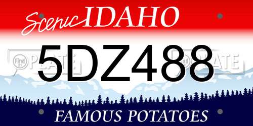5DZ488 Idaho License Plate