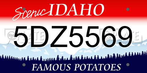 5DZ5569 Idaho License Plate