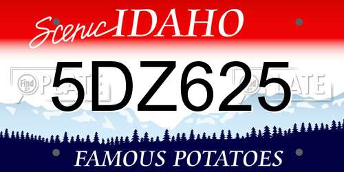 5DZ625 Idaho License Plate