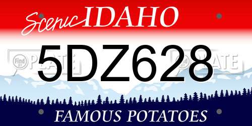 5DZ628 Idaho License Plate