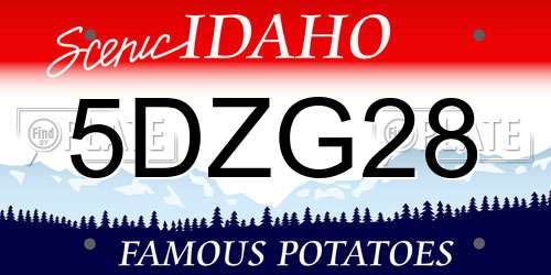 5DZG28 Idaho License Plate