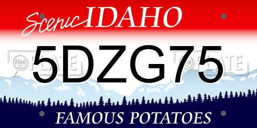 5DZG75 Idaho License Plate