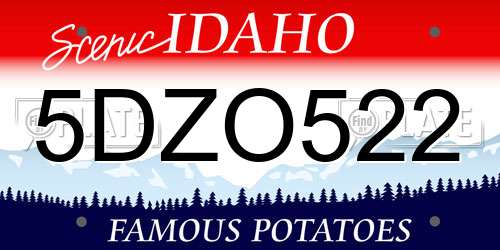 5DZO522 Idaho License Plate