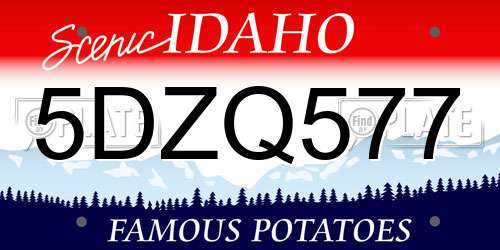 5DZQ577 Idaho License Plate