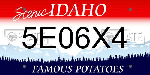 5E06X4 Idaho License Plate