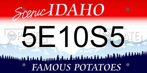 5E10S5 Idaho License Plate