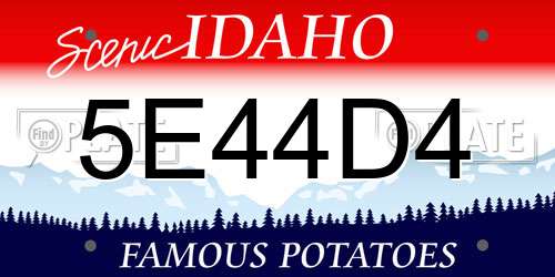 5E44D4 Idaho License Plate