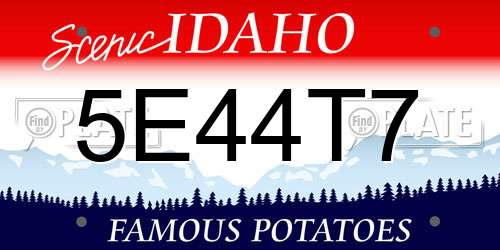 5E44T7 Idaho License Plate