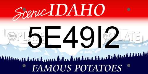 5E49I2 Idaho License Plate