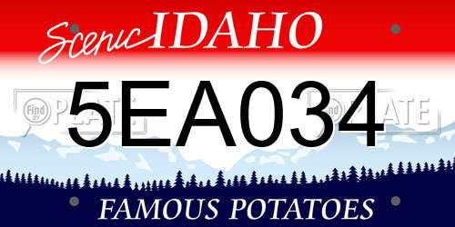 5EA034 Idaho License Plate