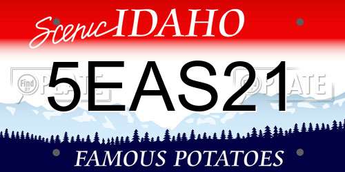 5EAS21 Idaho License Plate