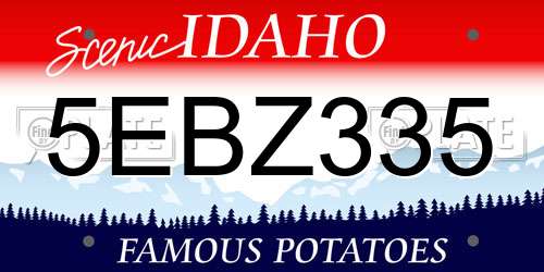 5EBZ335 Idaho License Plate