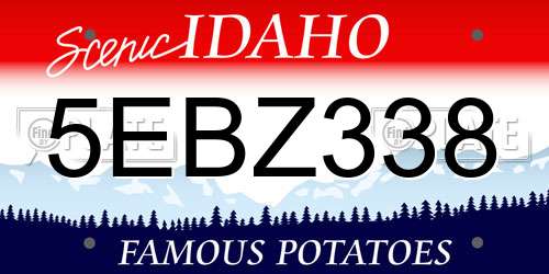 5EBZ338 Idaho License Plate