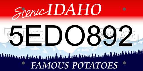 5EDO892 Idaho License Plate