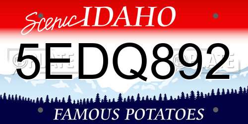 5EDQ892 Idaho License Plate