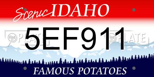 5EF911 Idaho License Plate