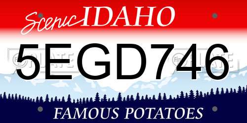 5EGD746 Idaho License Plate