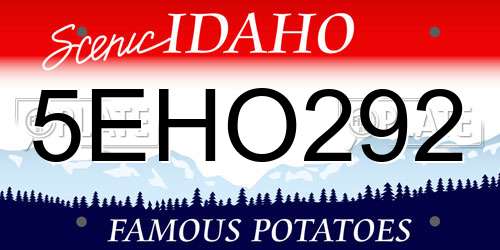 5EHO292 Idaho License Plate