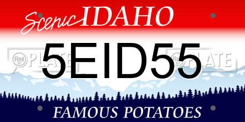 5EID55 Idaho License Plate