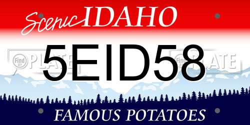 5EID58 Idaho License Plate