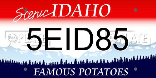 5EID85 Idaho License Plate