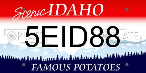 5EID88 Idaho License Plate