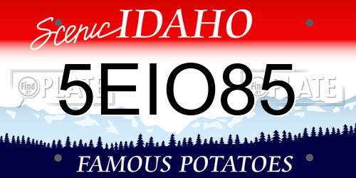 5EIO85 Idaho License Plate