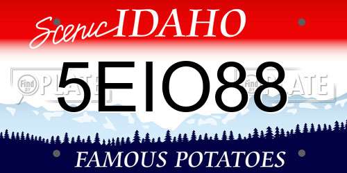 5EIO88 Idaho License Plate