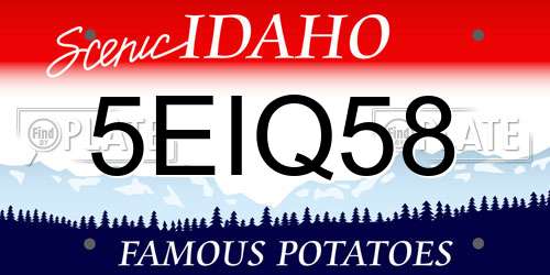 5EIQ58 Idaho License Plate