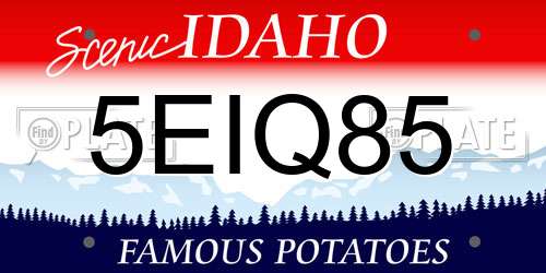5EIQ85 Idaho License Plate