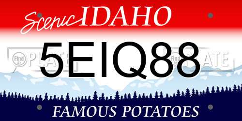5EIQ88 Idaho License Plate