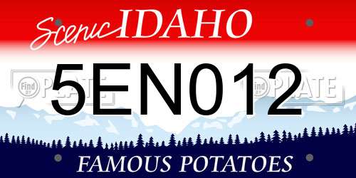 5EN012 Idaho License Plate