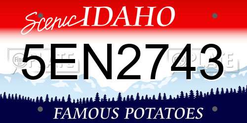 5EN2743 Idaho License Plate