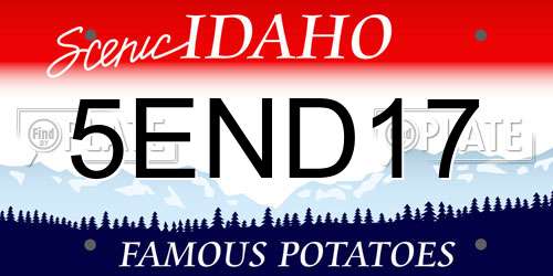 5END17 Idaho License Plate