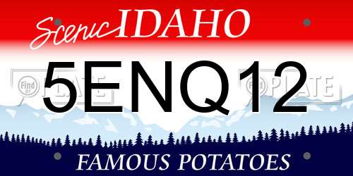 5ENQ12 Idaho License Plate