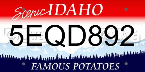 5EQD892 Idaho License Plate