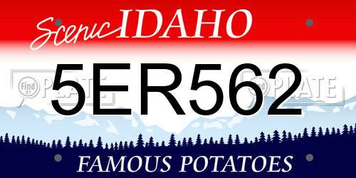 5ER562 Idaho License Plate