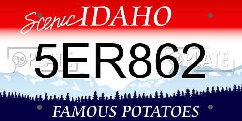 5ER862 Idaho License Plate