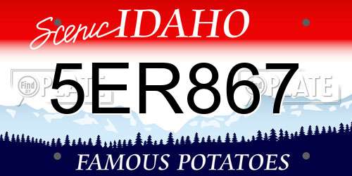 5ER867 Idaho License Plate
