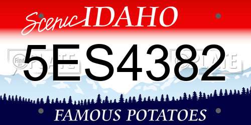 5ES4382 Idaho License Plate