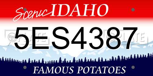 5ES4387 Idaho License Plate