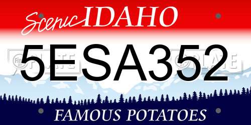 5ESA352 Idaho License Plate