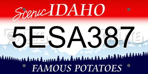 5ESA387 Idaho License Plate