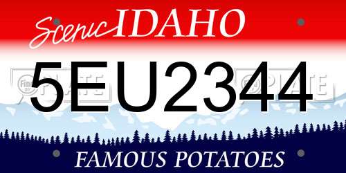 5EU2344 Idaho License Plate