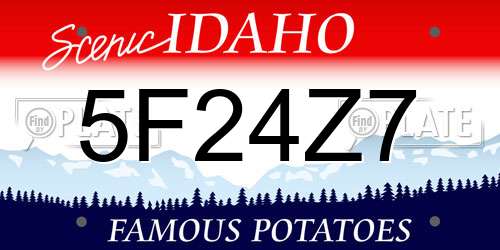 5F24Z7 Idaho License Plate