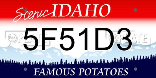 5F51D3 Idaho License Plate
