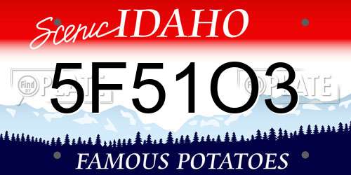 5F51O3 Idaho License Plate