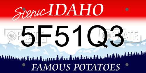 5F51Q3 Idaho License Plate