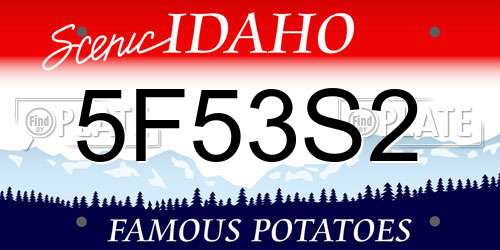 5F53S2 Idaho License Plate