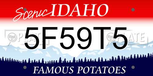 5F59T5 Idaho License Plate
